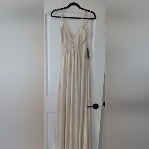 Lulu's Cream Maxi Dress